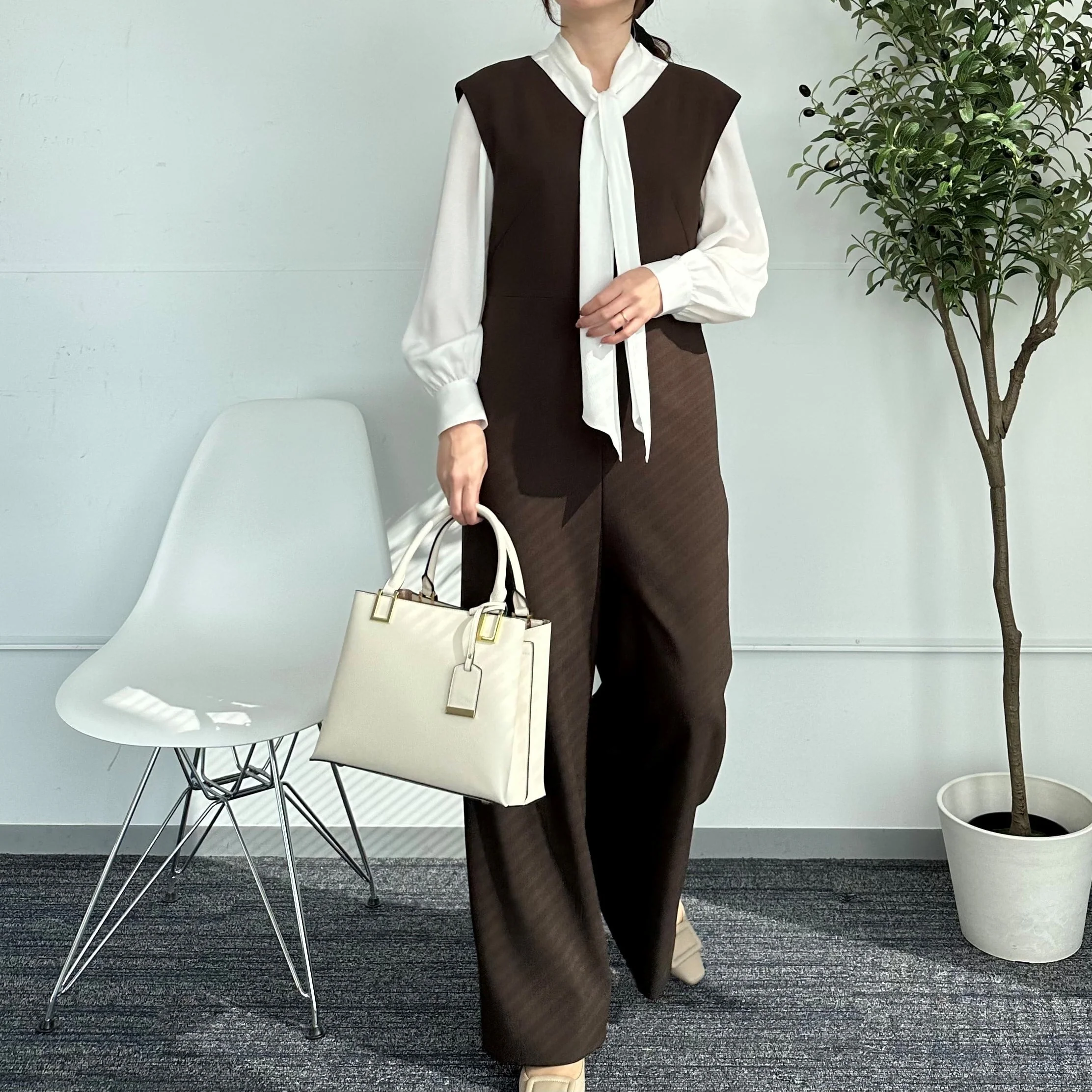 RIRANCHA Stretch Sleeveless Jumpsuit - Brown - Image 5