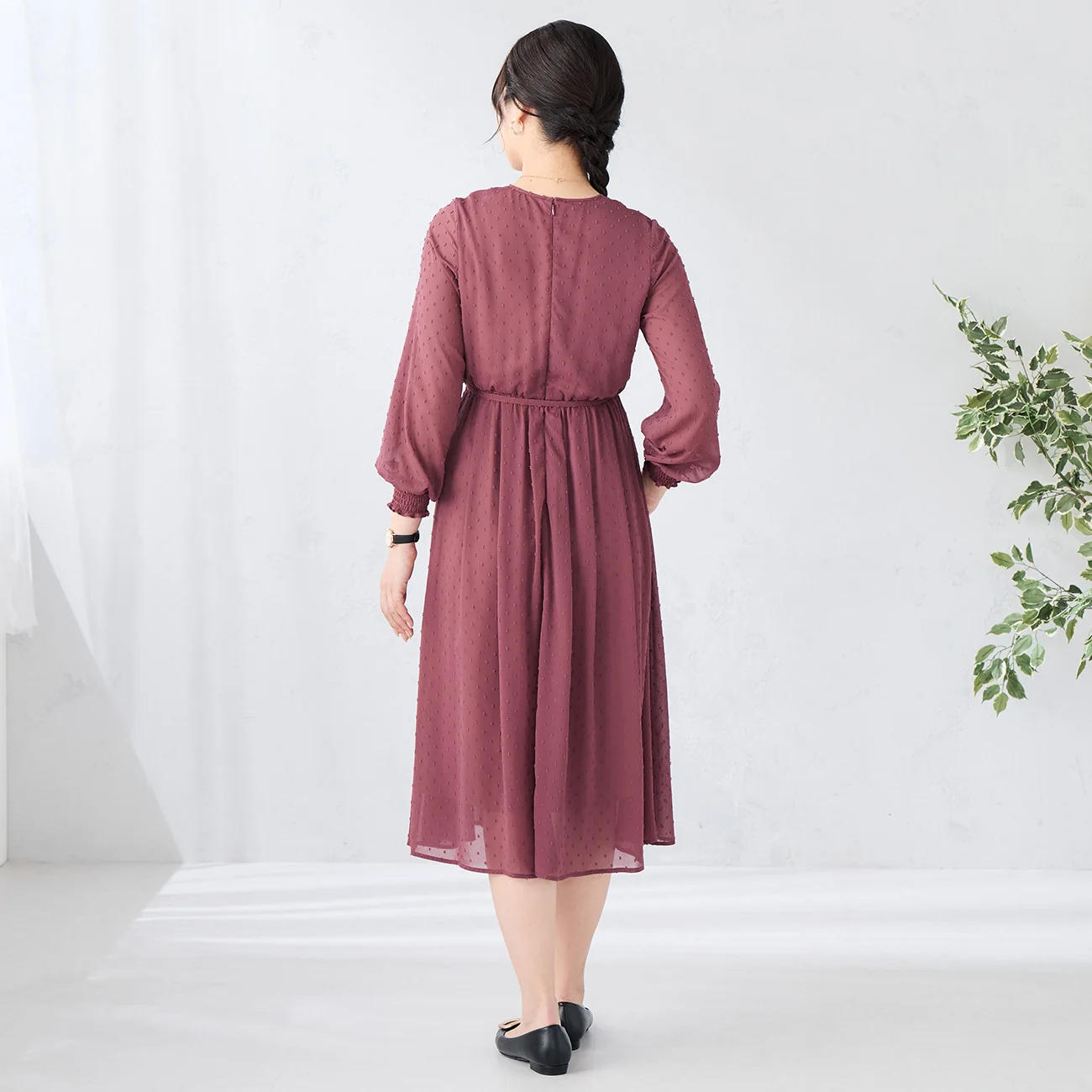 Sheer Polka Dot Dress - Pink - Image 8