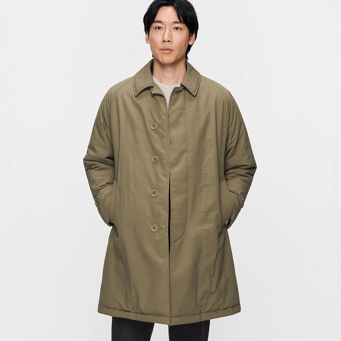 Water-Repellent Padded Balmacaan Coat - Image 10
