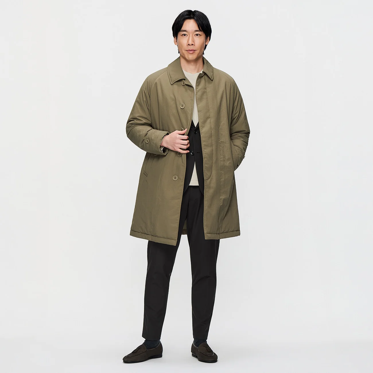 Water-Repellent Padded Balmacaan Coat - Image 11