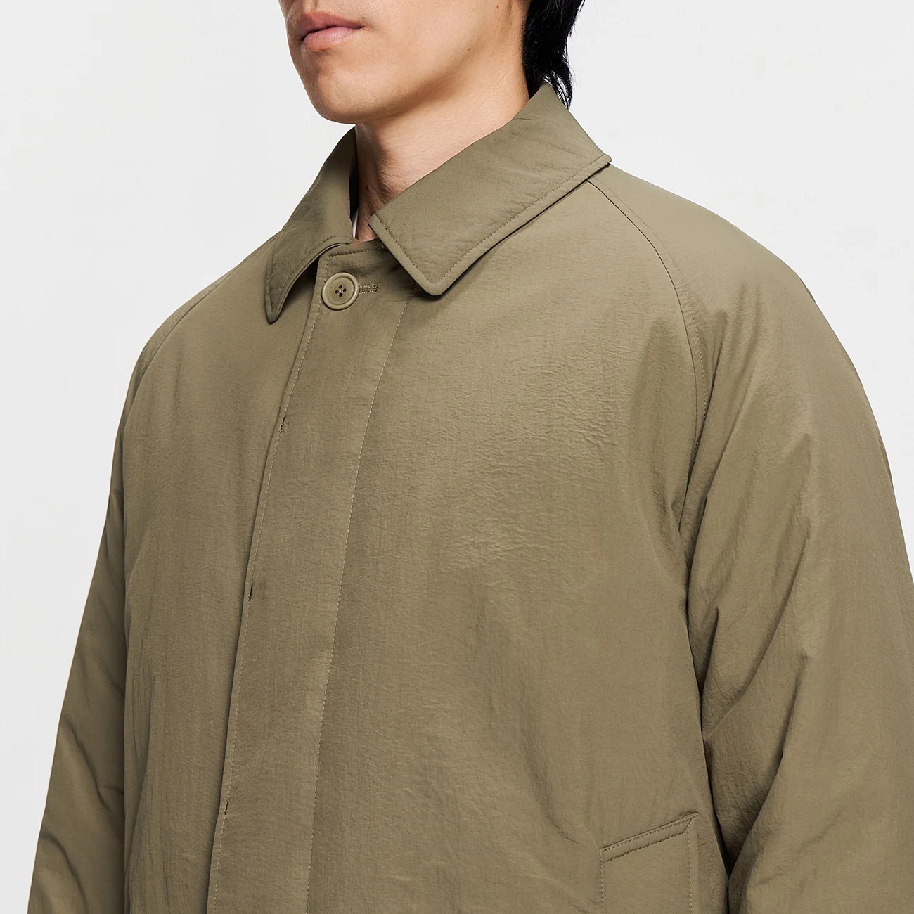 Water-Repellent Padded Balmacaan Coat - Image 14