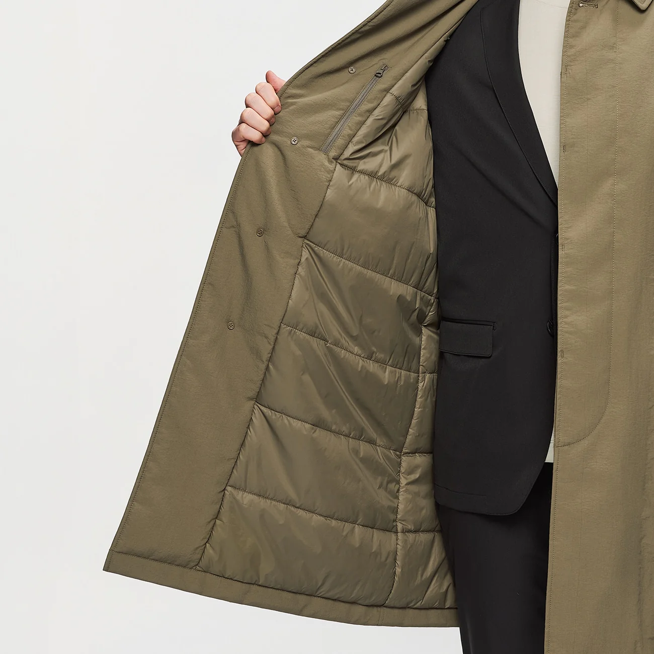 Water-Repellent Padded Balmacaan Coat - Image 15