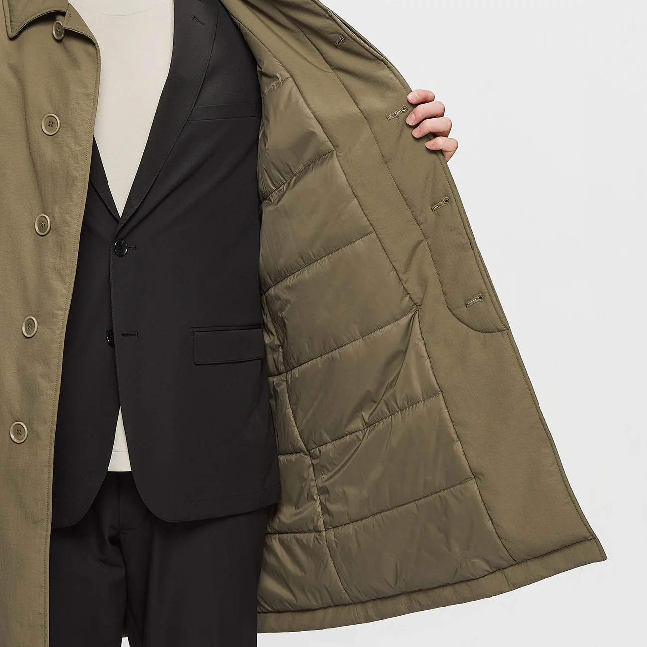 Water-Repellent Padded Balmacaan Coat - Image 16