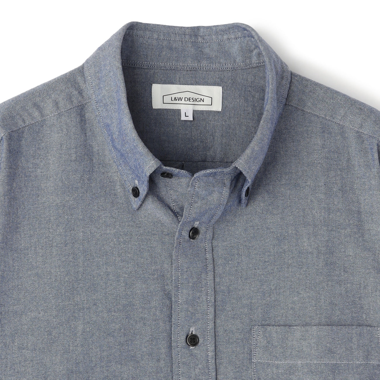 Business Casual Denim-Like Button-Down Shirt - Image 4