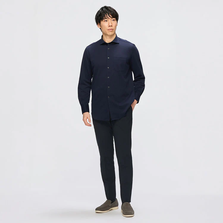 Business Casual Stretch Jersey Cutaway Shirt - Image 7