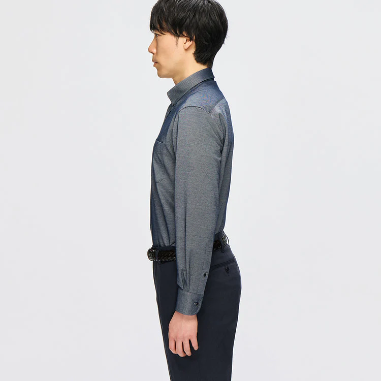 Business Casual Stretch Jersey Button-Down Shirt - Image 10