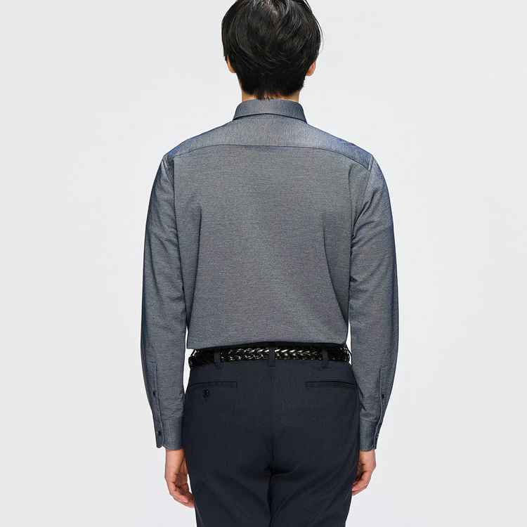 Business Casual Stretch Jersey Button-Down Shirt - Image 11