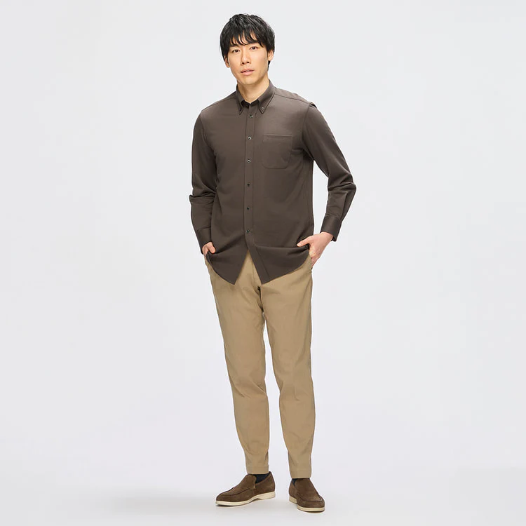 Business Casual Stretch Jersey Button-Down Shirt - Image 14