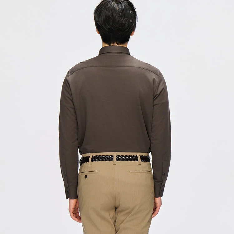 Business Casual Stretch Jersey Button-Down Shirt - Image 16