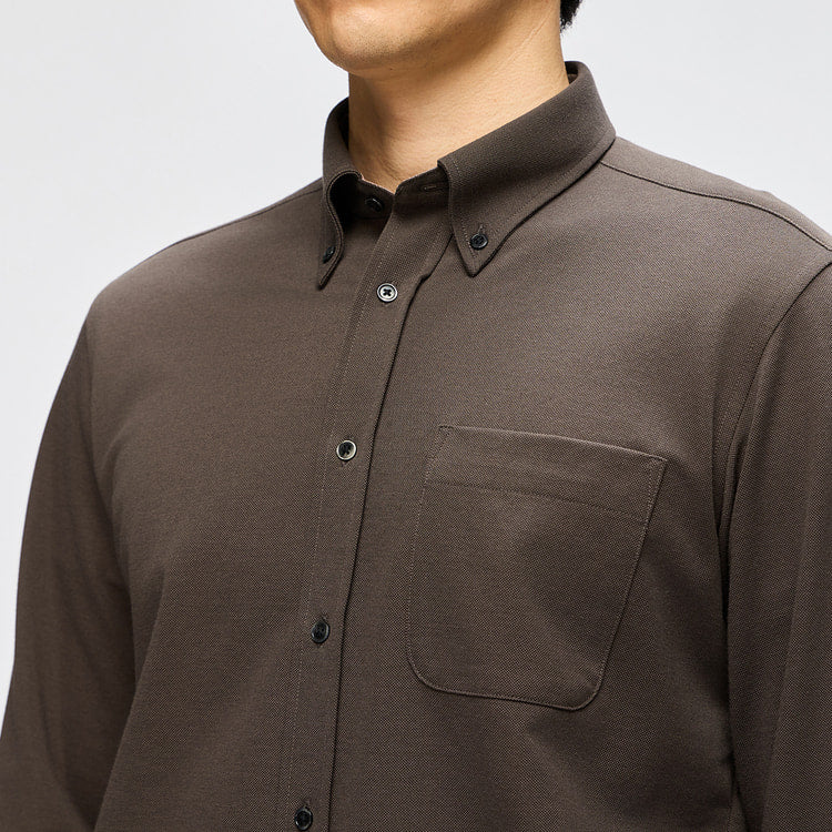 Business Casual Stretch Jersey Button-Down Shirt - Image 18