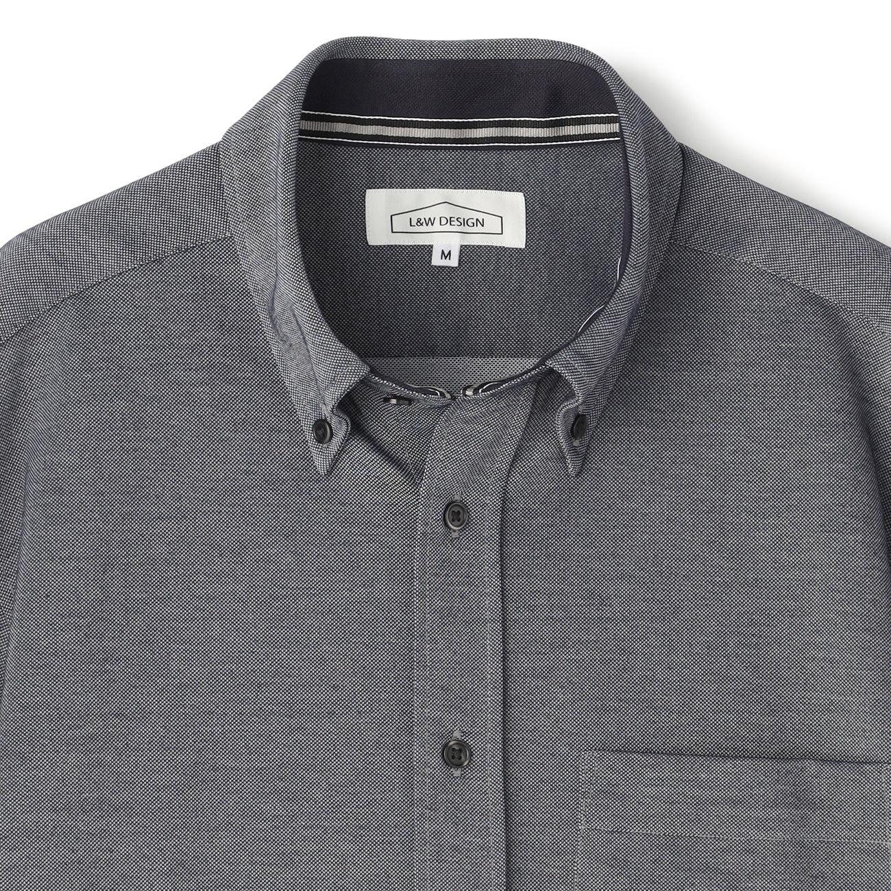 Business Casual Stretch Jersey Button-Down Shirt - Image 4