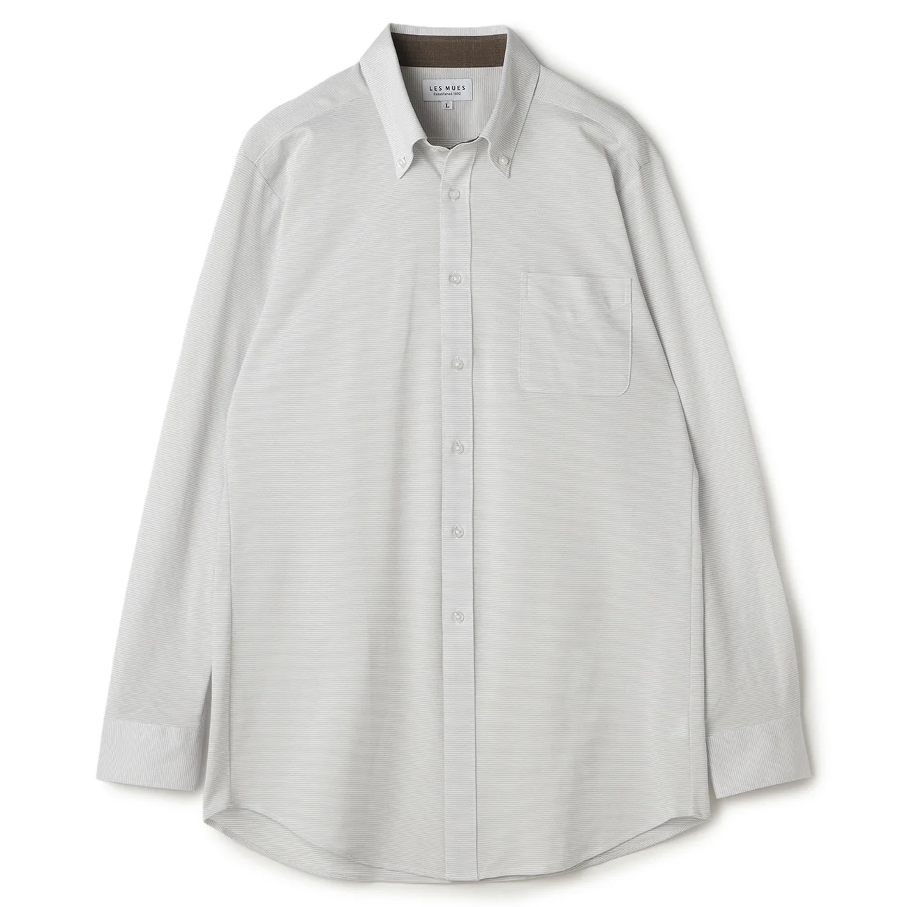Bizknit Non-iron Stretch Button-down Shirt - Light Gray