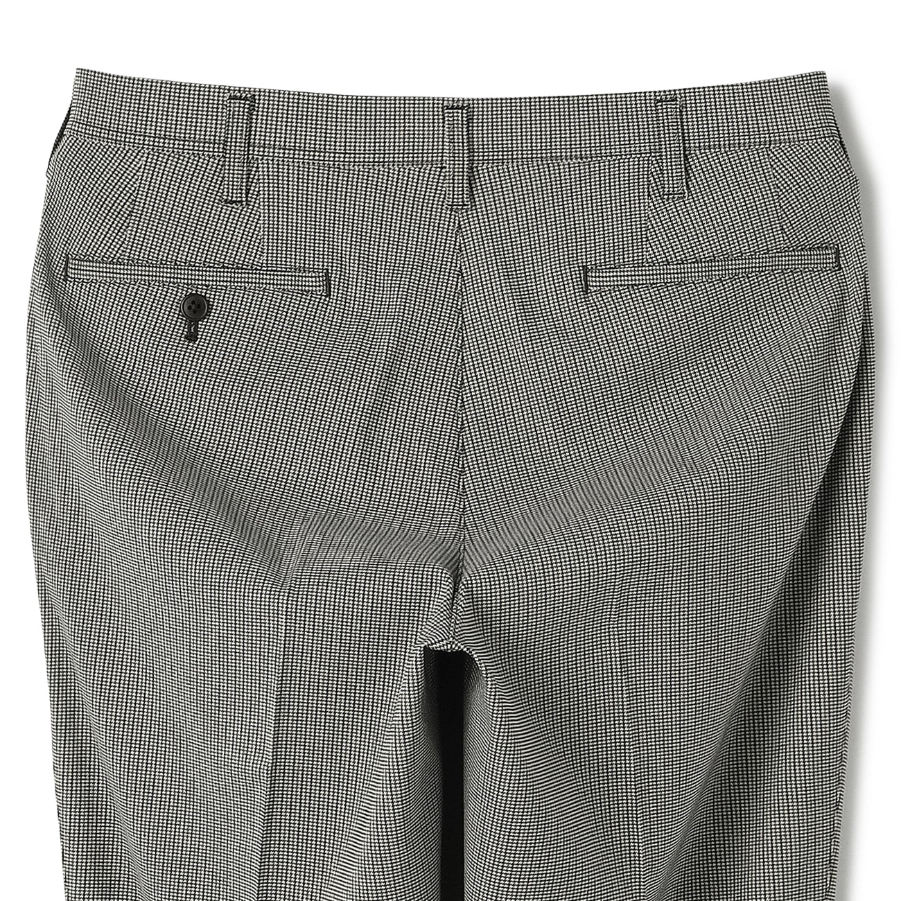 Adjustable Hem Stretch Houndstooth Tapered Pants - Gray - Image 4