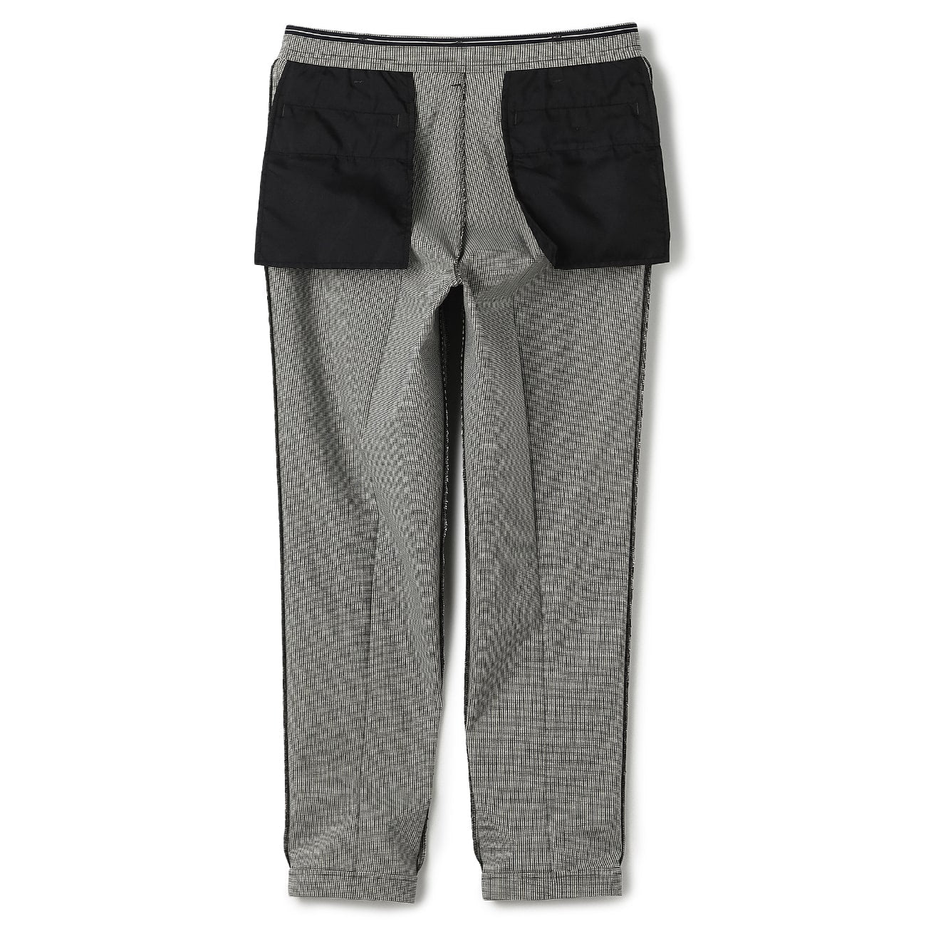 Adjustable Hem Stretch Houndstooth Tapered Pants - Gray - Image 7
