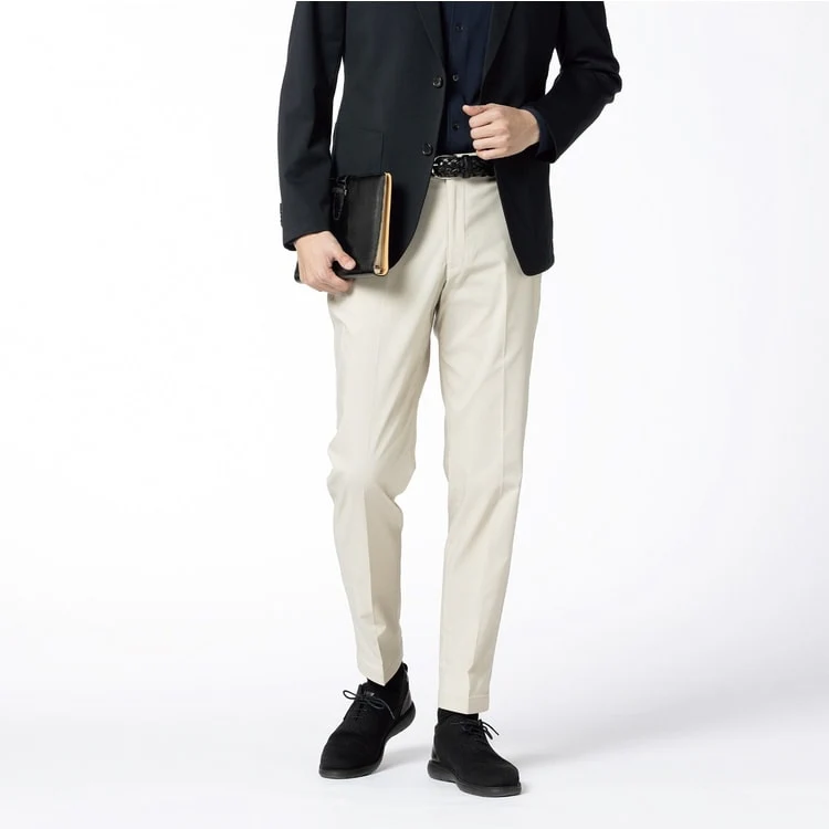Adjustable Hem Super Stretch Cotton-Like Tapered Pants