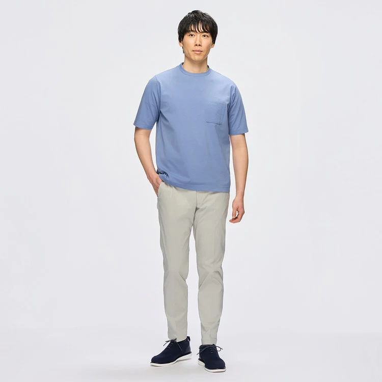Adjustable Hem Super Stretch Cotton-Like Tapered Pants