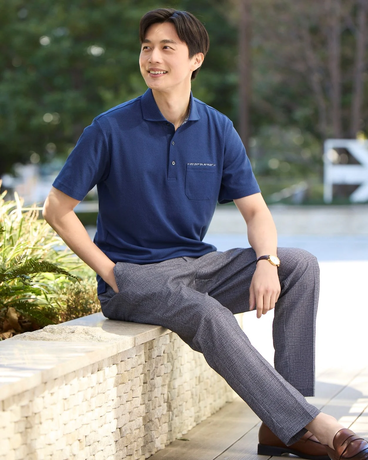 Pajama Suits Aircool Print Mesh Pants - Navy - Image 4