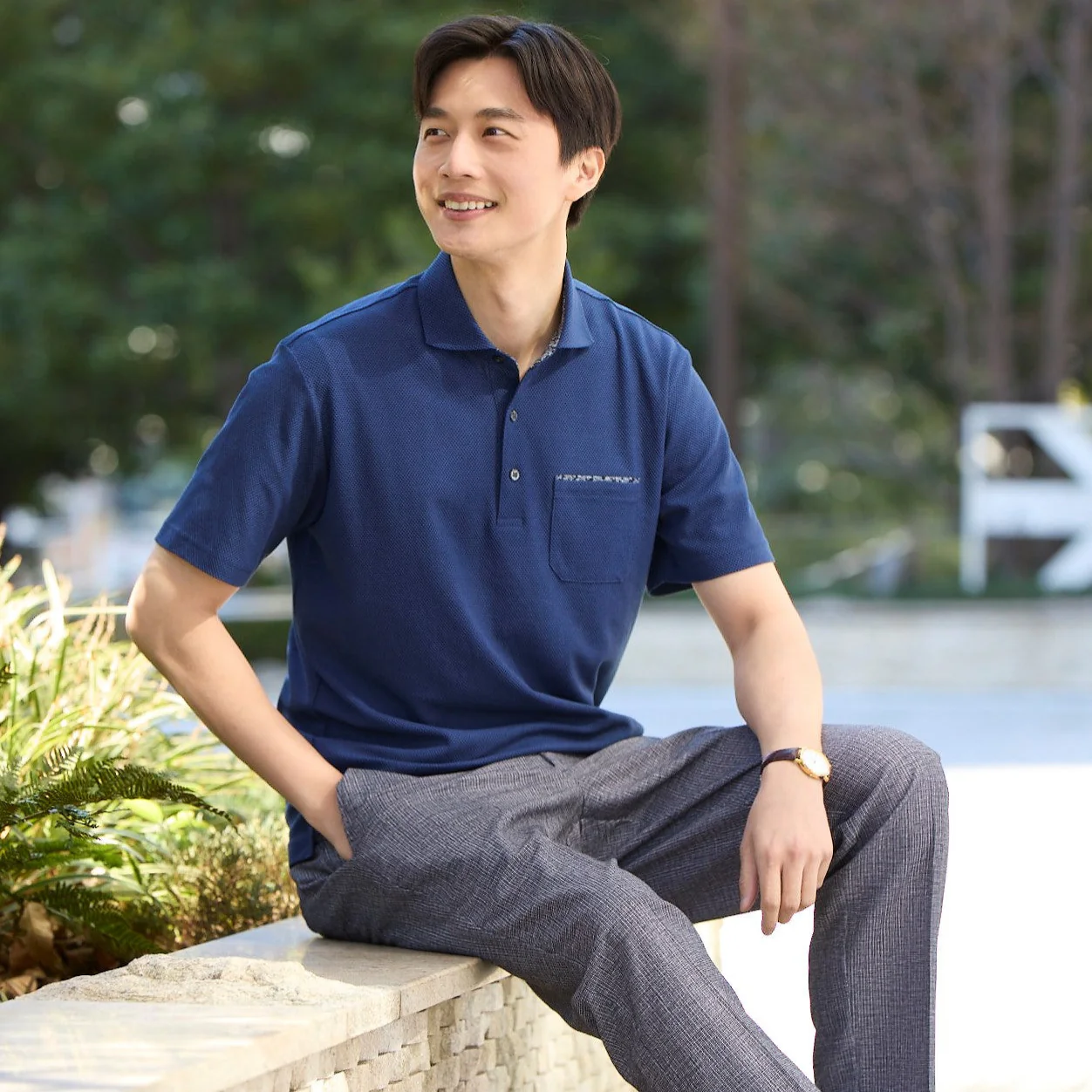 Paneled Quick-drying Polo Shirt
