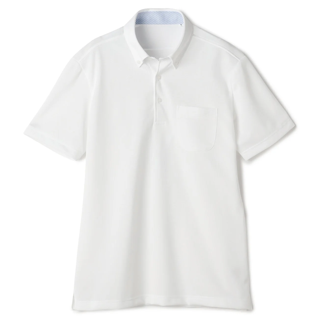 Biz Polo Aircool Button-down Polo Shirt - White