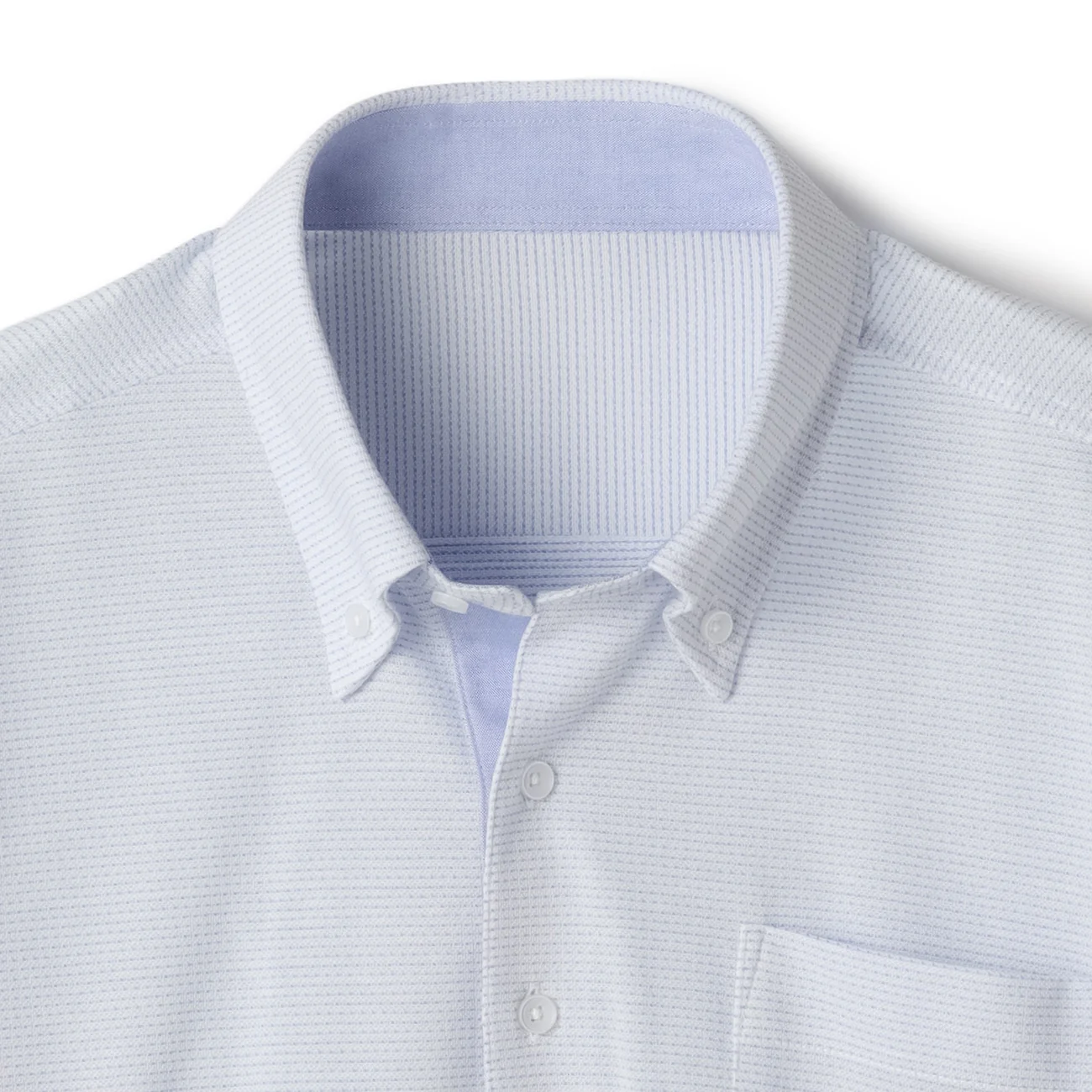 Biz Polo Aircool Button-down Sashiko Polo Shirt - White - Image 3