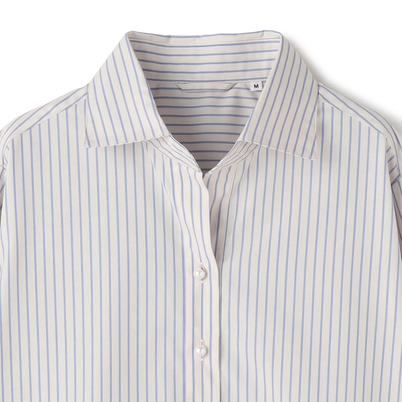 Skipper Collar Shirt with Pearls - Beige - Image 8