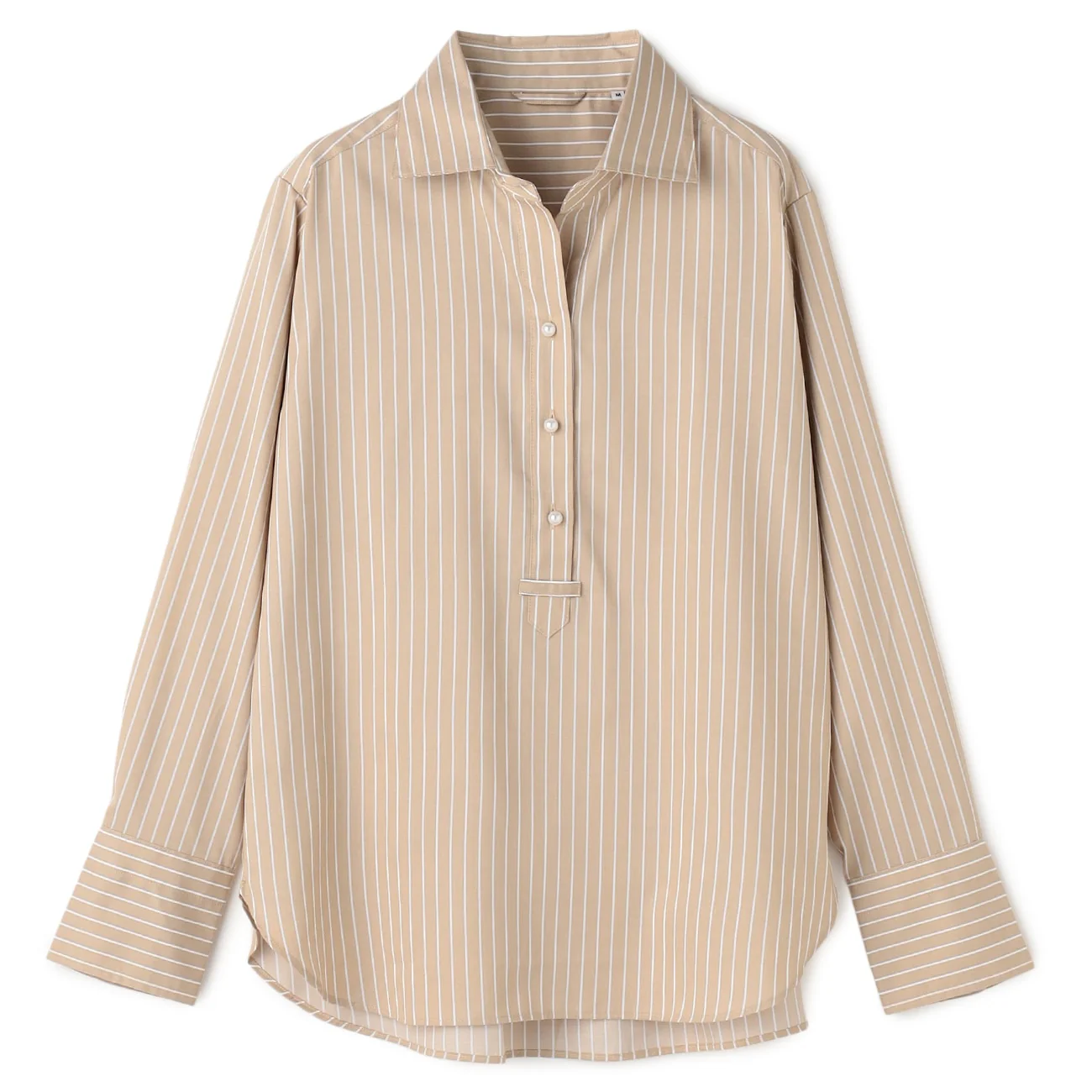 Skipper Collar Shirt with Pearls - Brown - Image 6