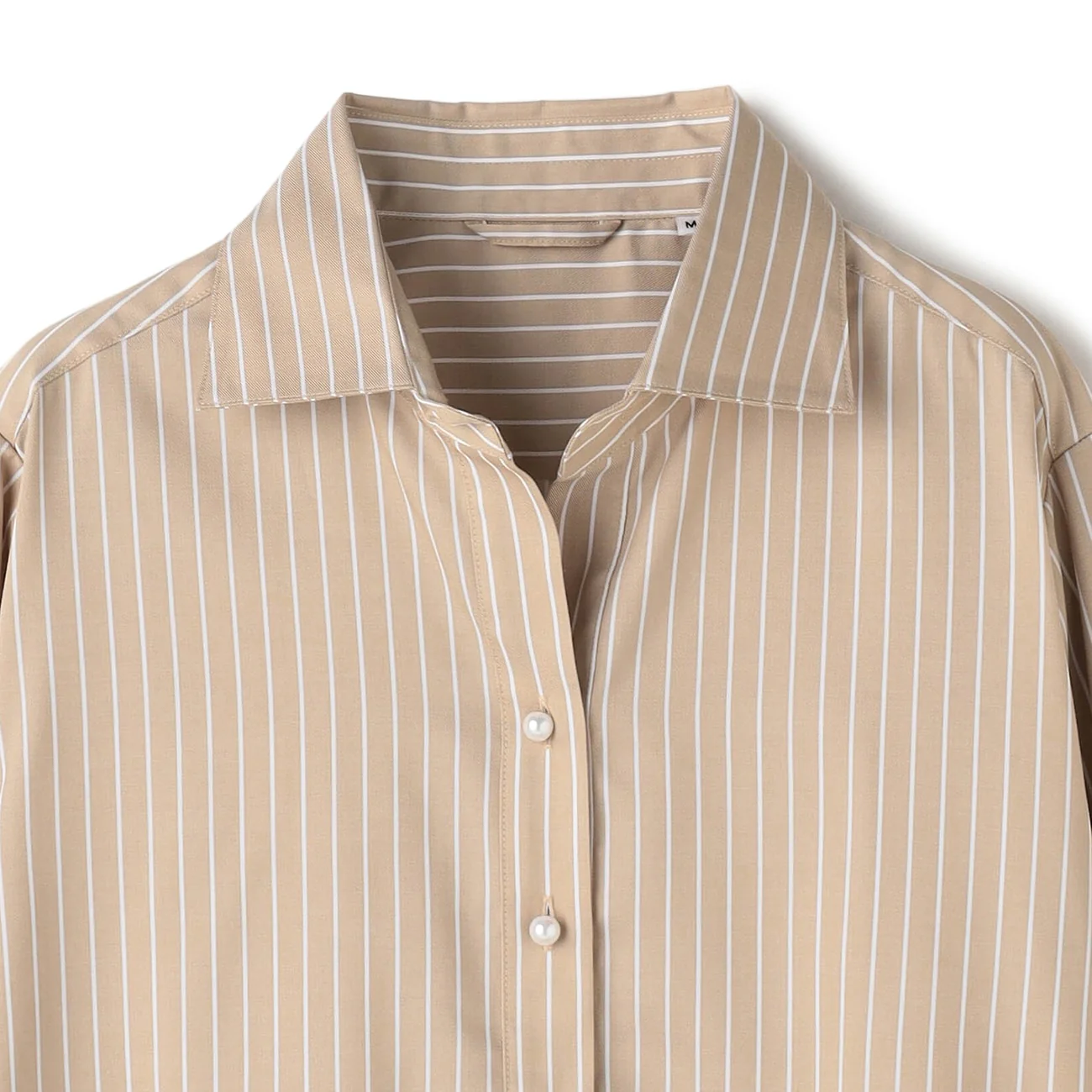 Skipper Collar Shirt with Pearls - Brown - Image 7