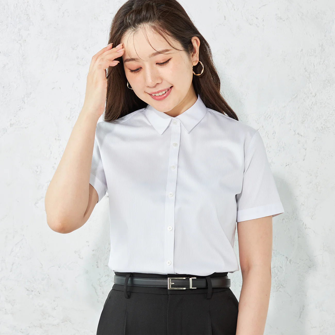 Contrast Collar Shirt - Gray - Image 3