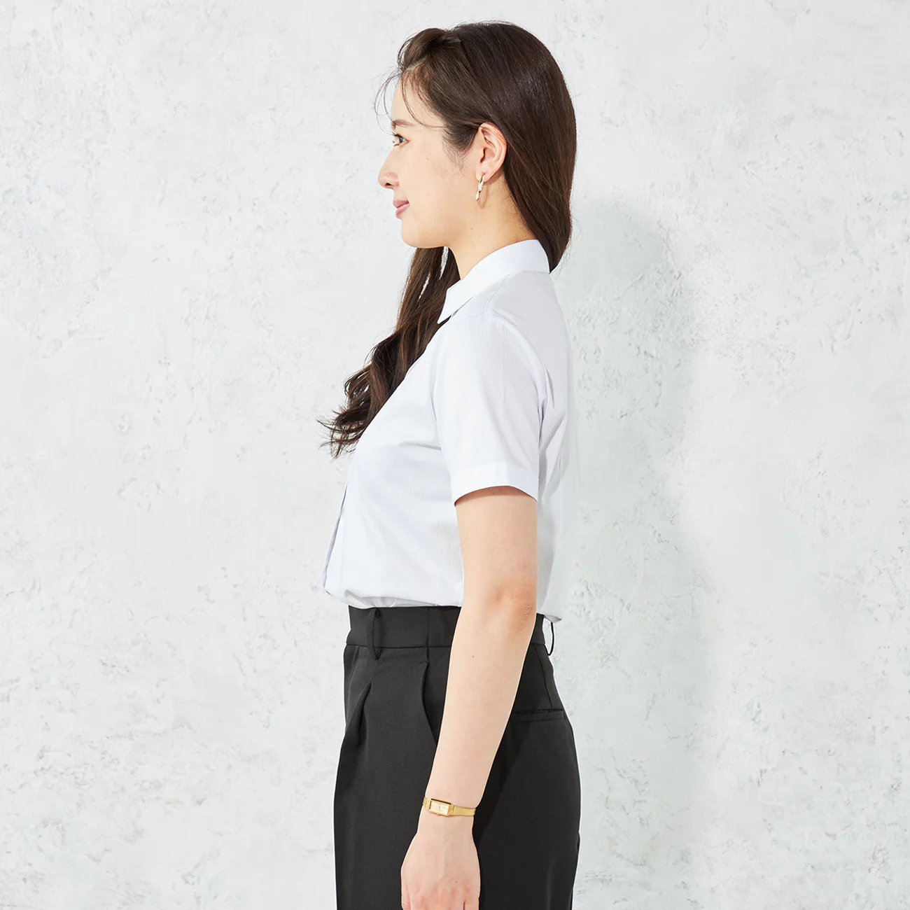 Contrast Collar Shirt - Gray - Image 4