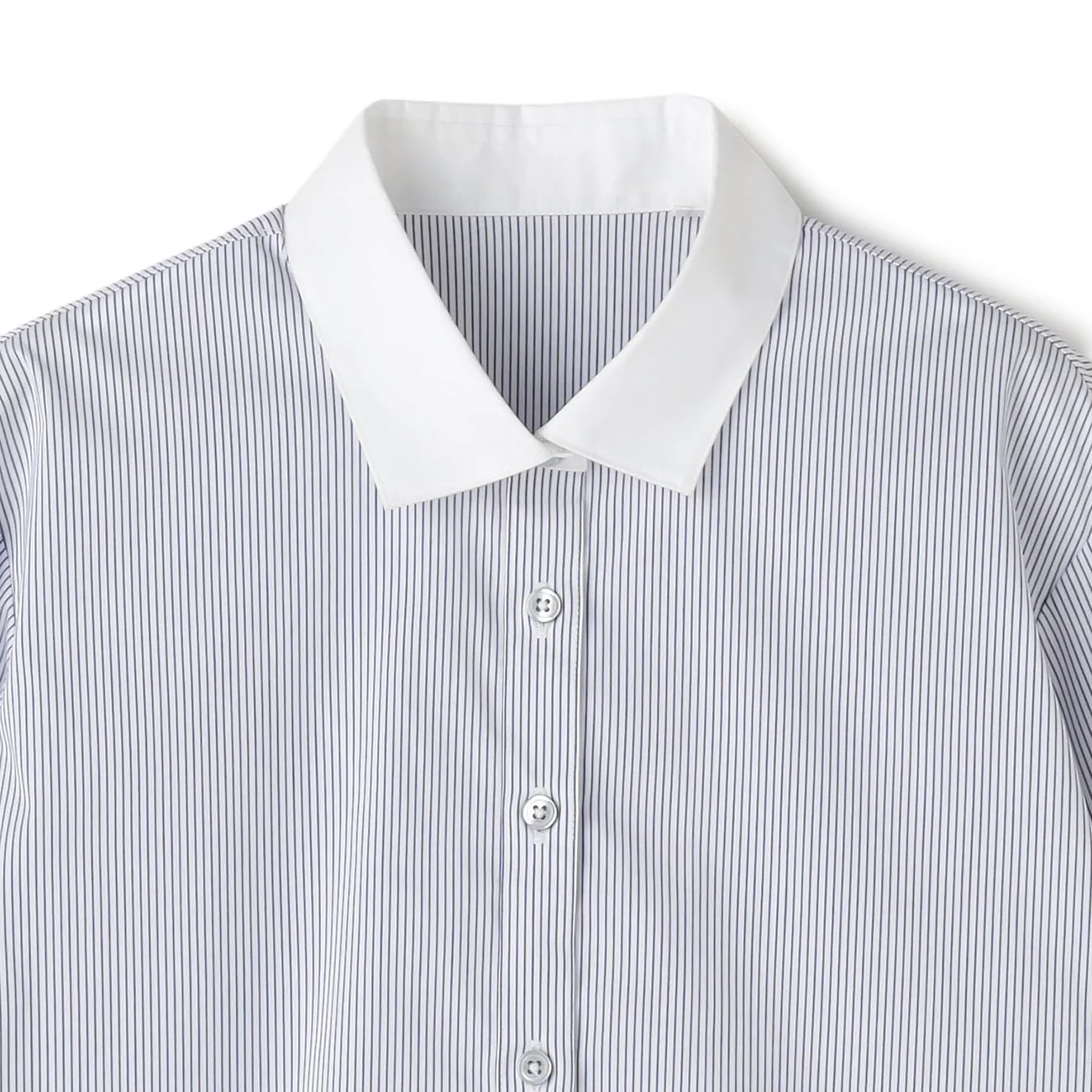 Women's Wrinkle-resistant Stretch Contrast Collar Shirt - Blue - Image 8