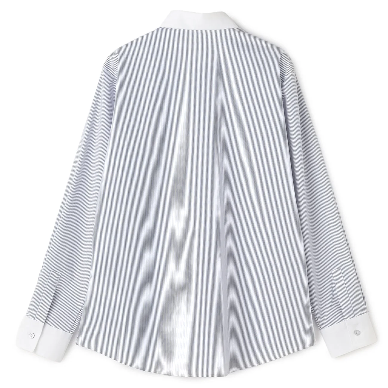 Women's Wrinkle-resistant Stretch Contrast Collar Shirt - Blue - Image 9