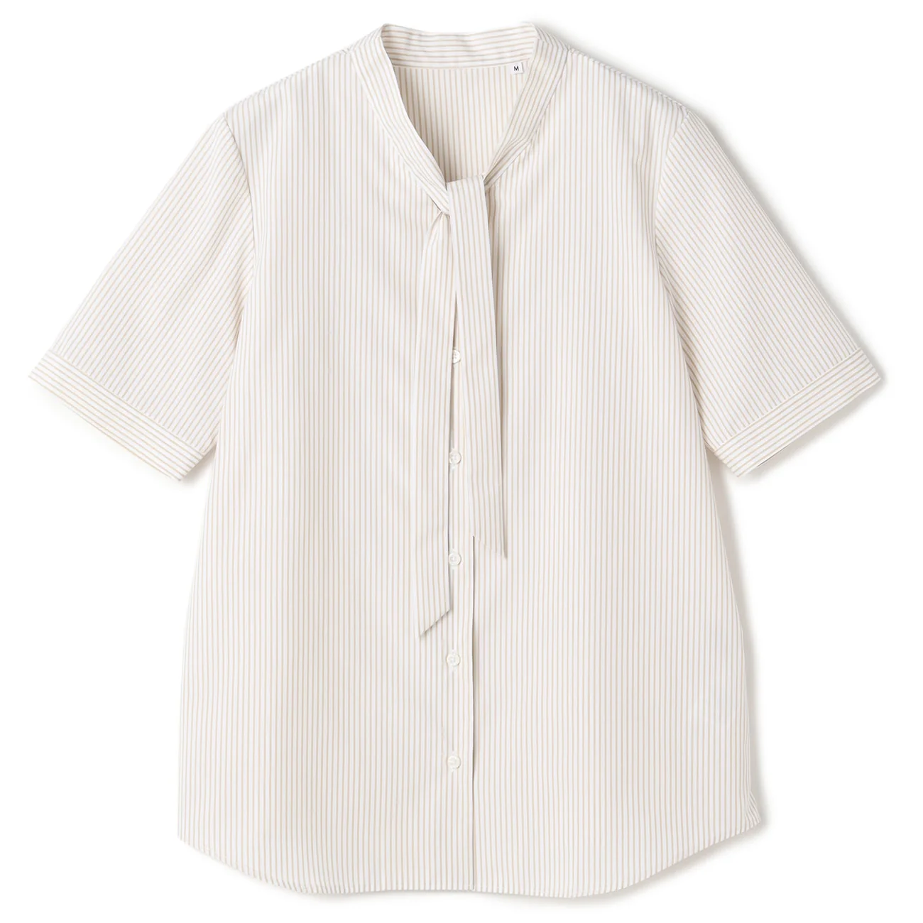 Cool Touch Narrow Bow Tie Shirt - Beige - Image 4