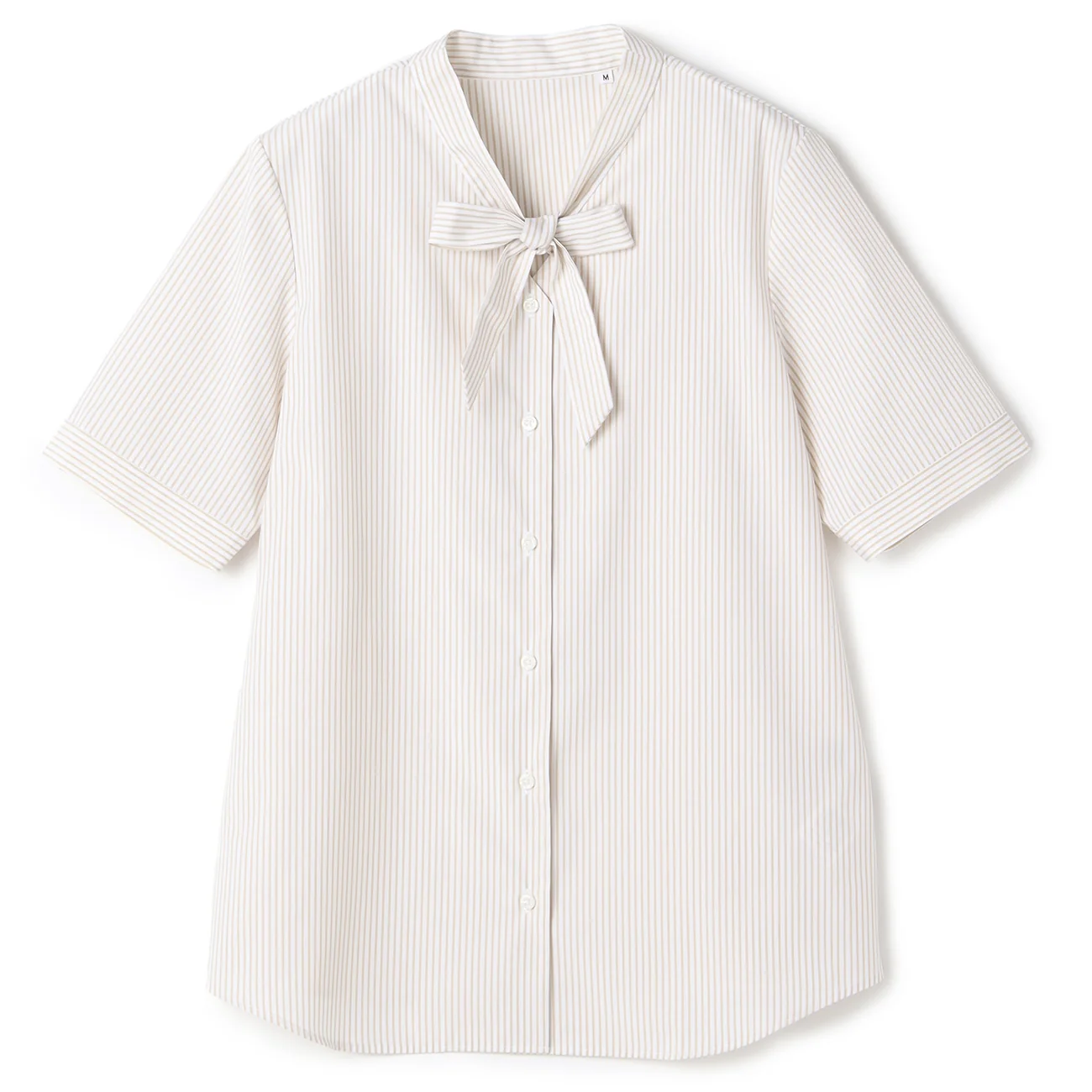Cool Touch Narrow Bow Tie Shirt - Beige - Image 5