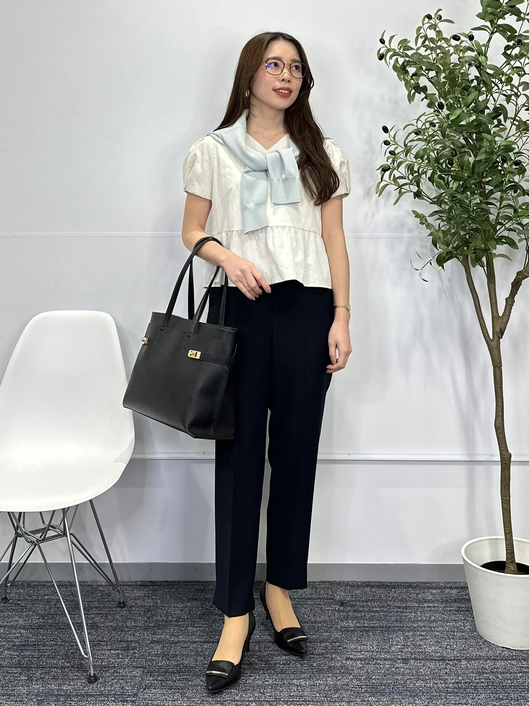 Peplum Blouse - Off-white - Image 5