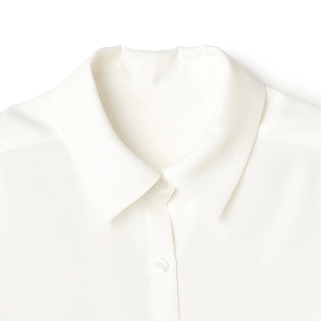 Collared Blouse with Scarf - White - Image 14