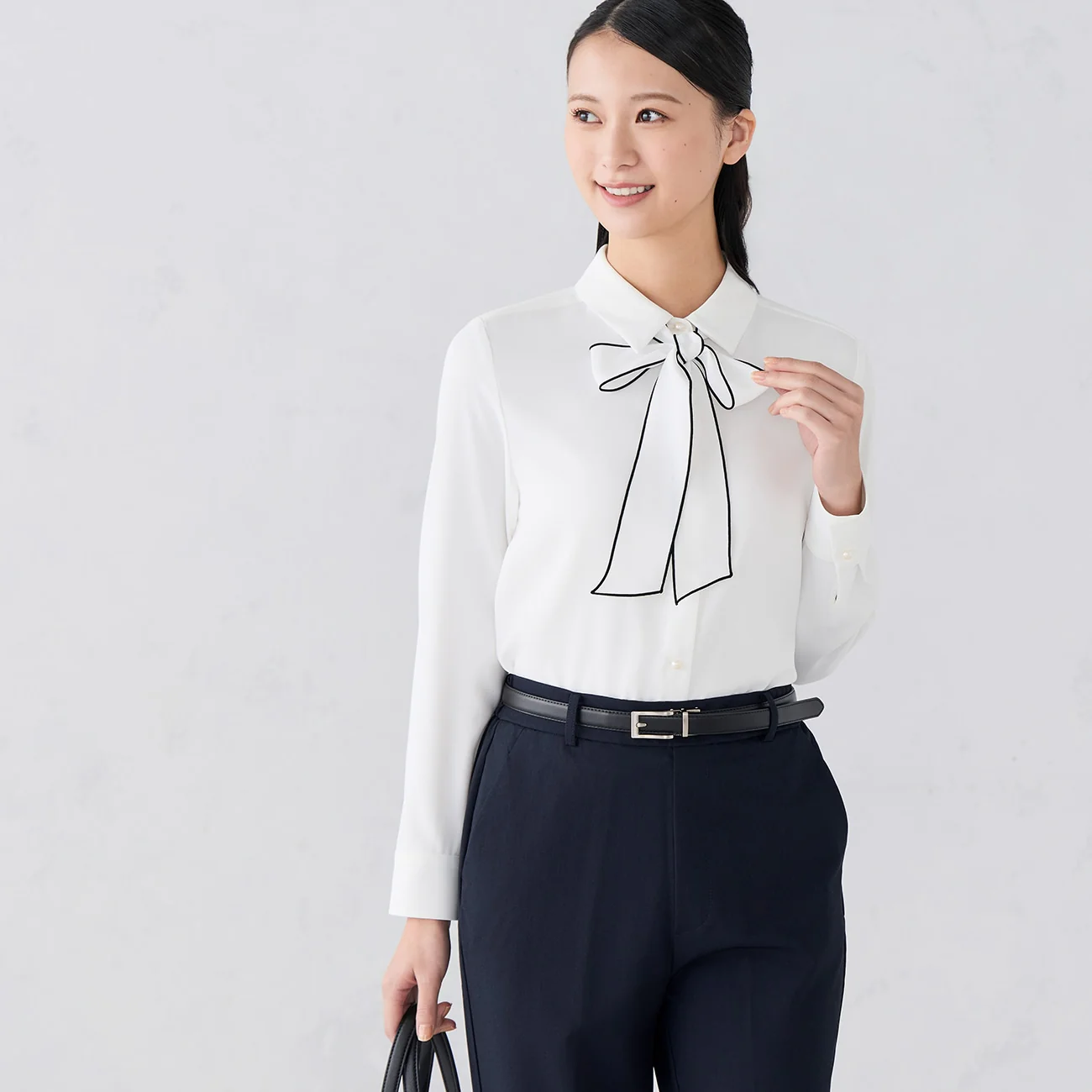 2-Way Bow-Tie Blouse with Pearls - Image 16
