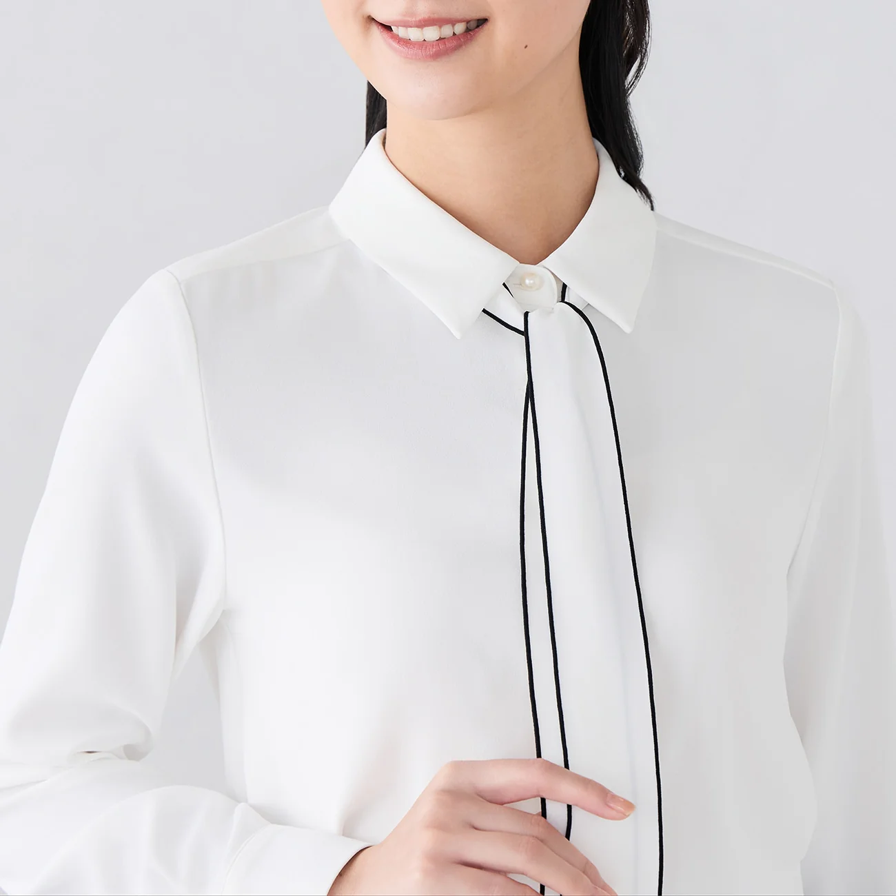 2-Way Bow-Tie Blouse with Pearls - Image 22
