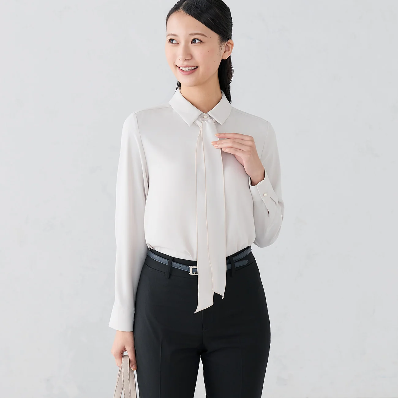 2-Way Bow-Tie Blouse with Pearls - Image 3