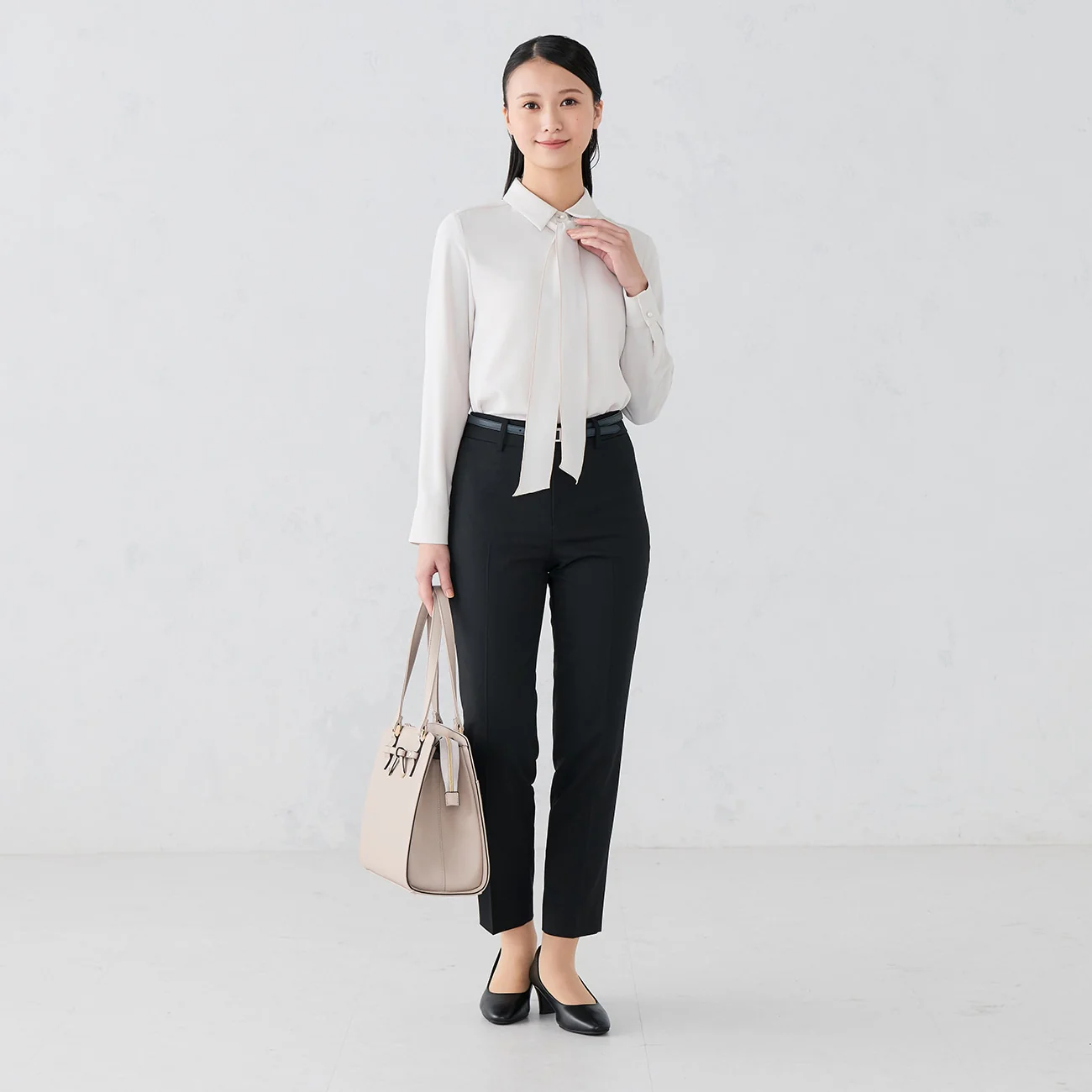 2-Way Bow-Tie Blouse with Pearls - Image 5