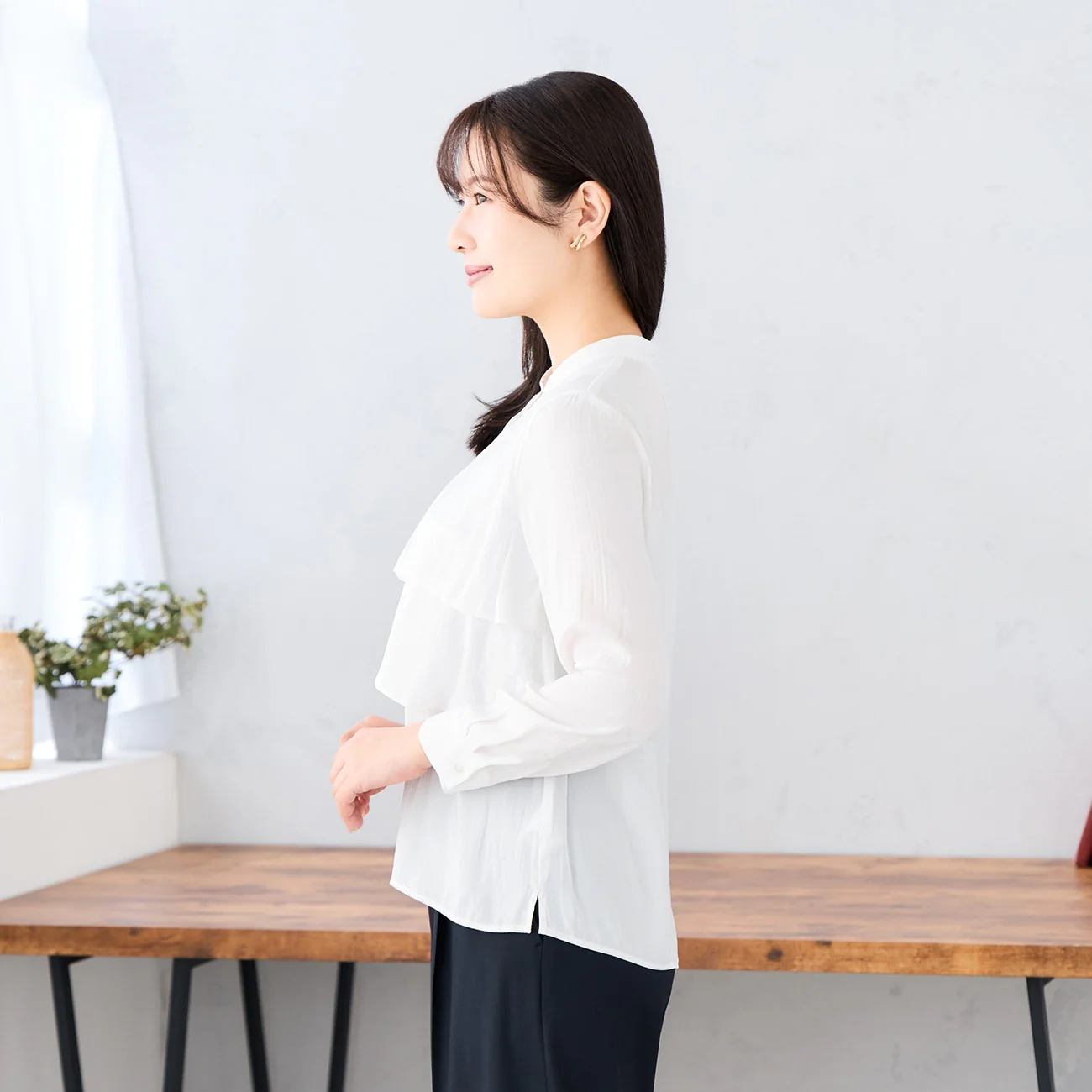 Layered Blouse - White - Image 5