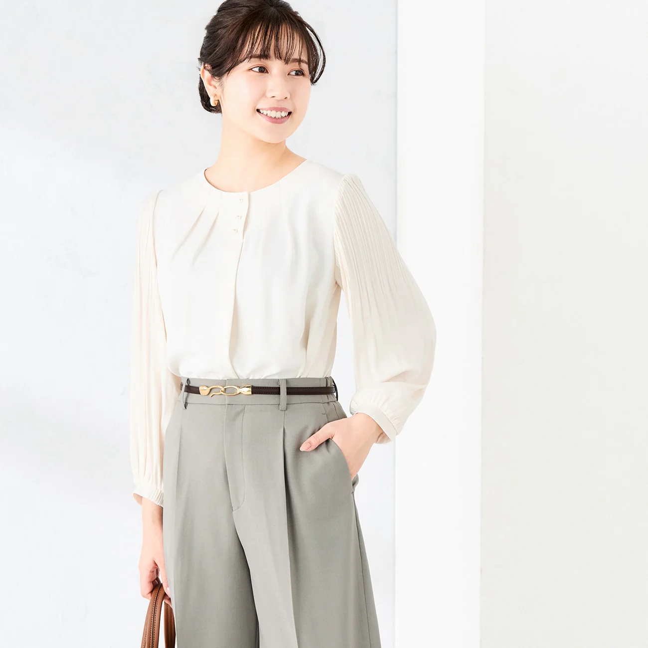Pleated Sleeve Blouse - Image 11