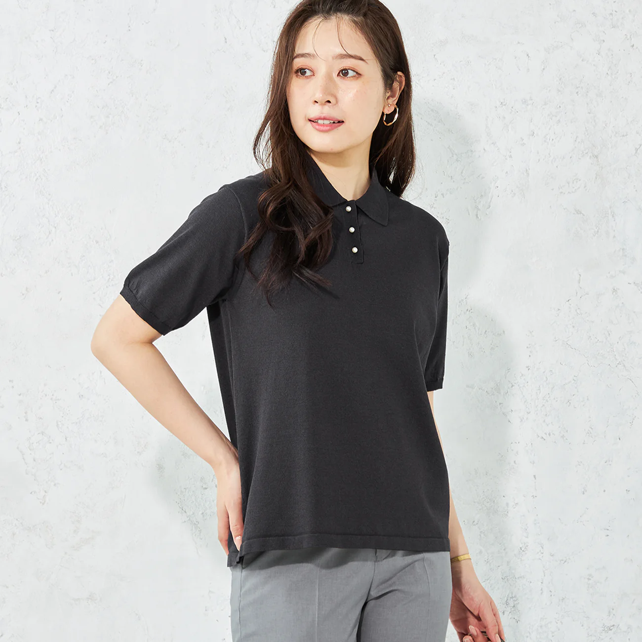 Short Sleeve Knit Polo Shirt - Image 11