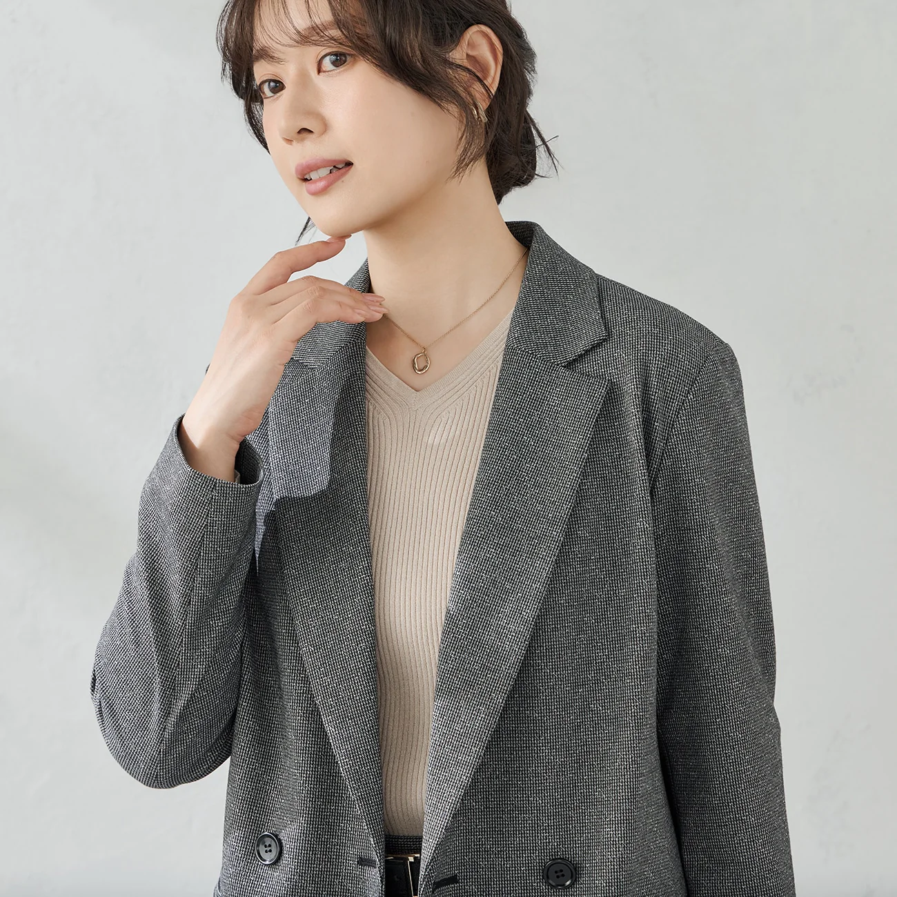 Pajama Suits Tweed Jersey Double Breasted Jacket - Image 16