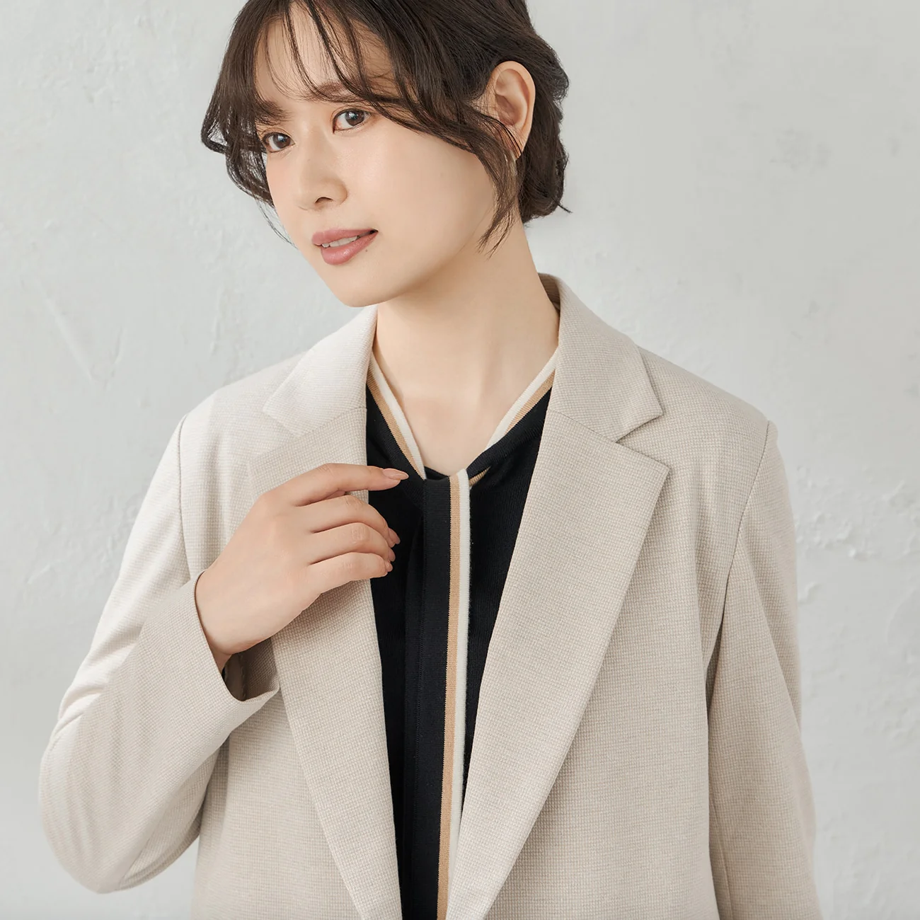 Pajama Suits Tweed Jersey Double Breasted Jacket - Image 3