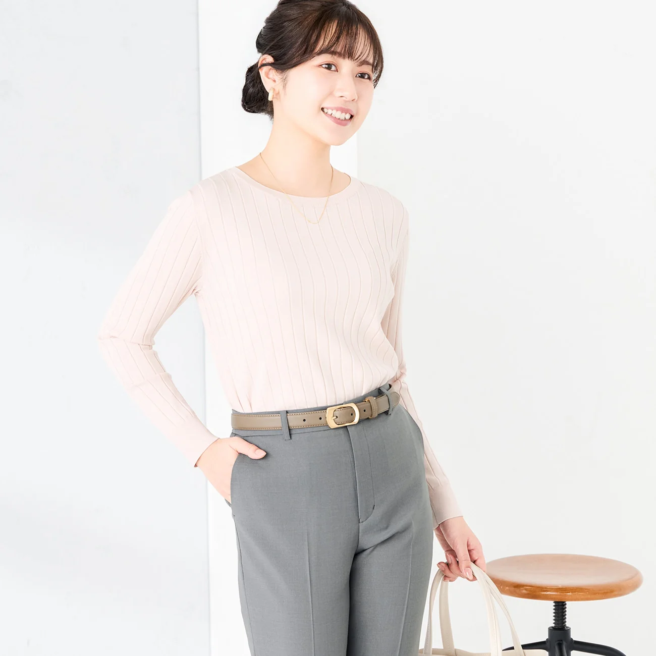 Rib Knit Boat Neck Sweater - Image 11