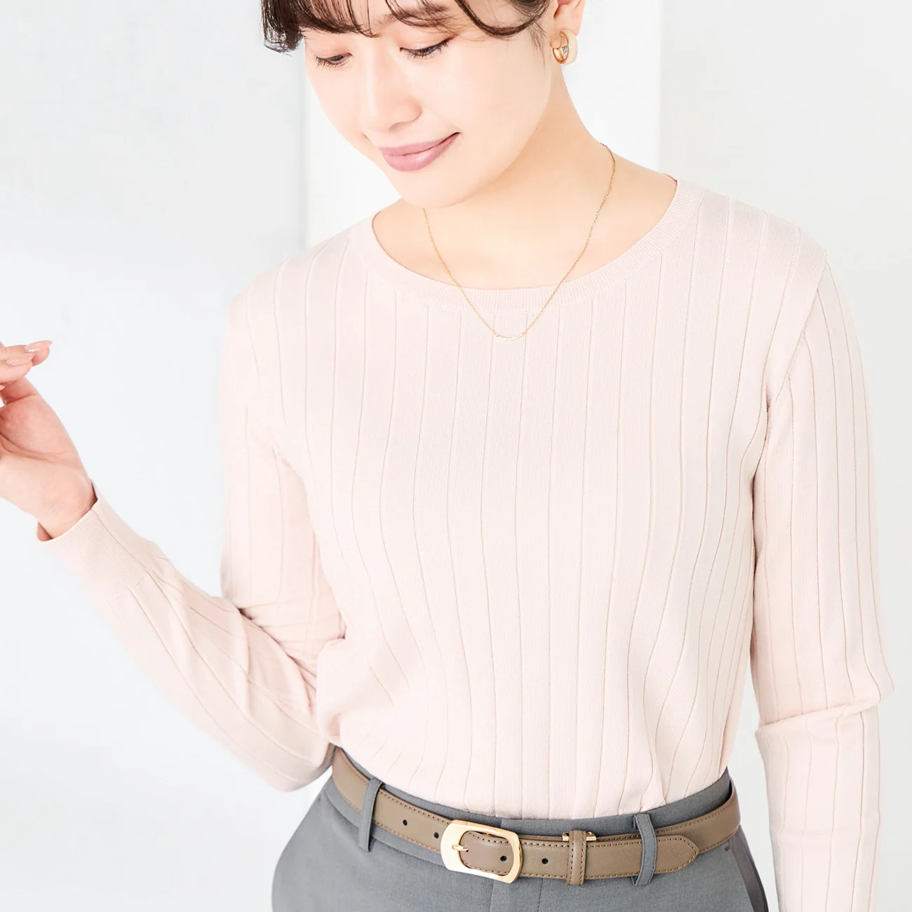 Rib Knit Boat Neck Sweater - Image 16