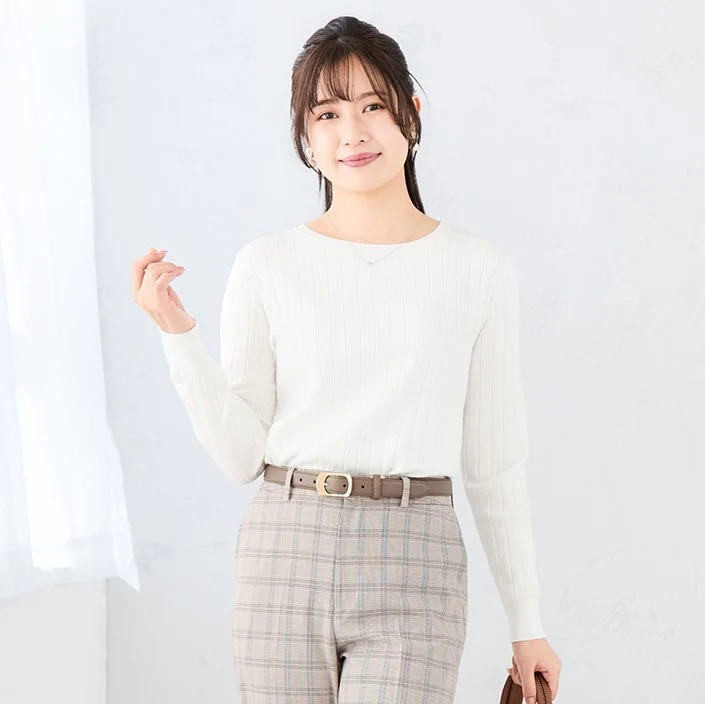 Rib Knit Boat Neck Sweater - Image 3