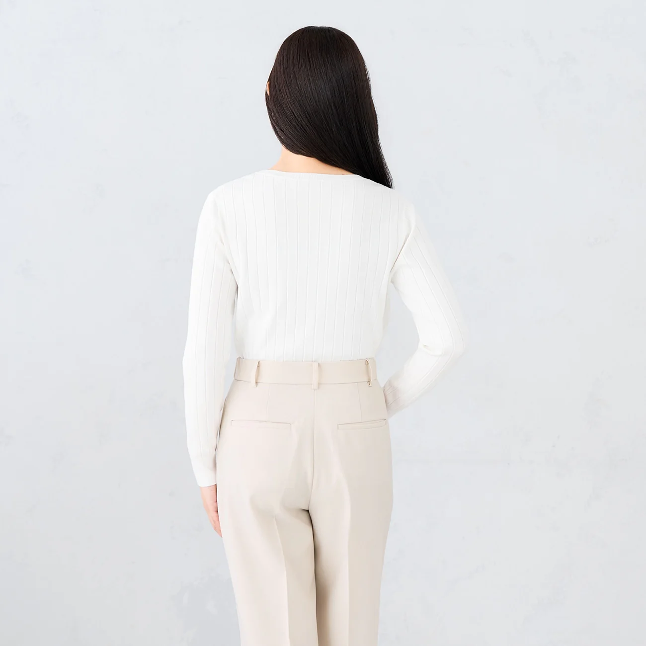Rib Knit Boat Neck Sweater - Image 6