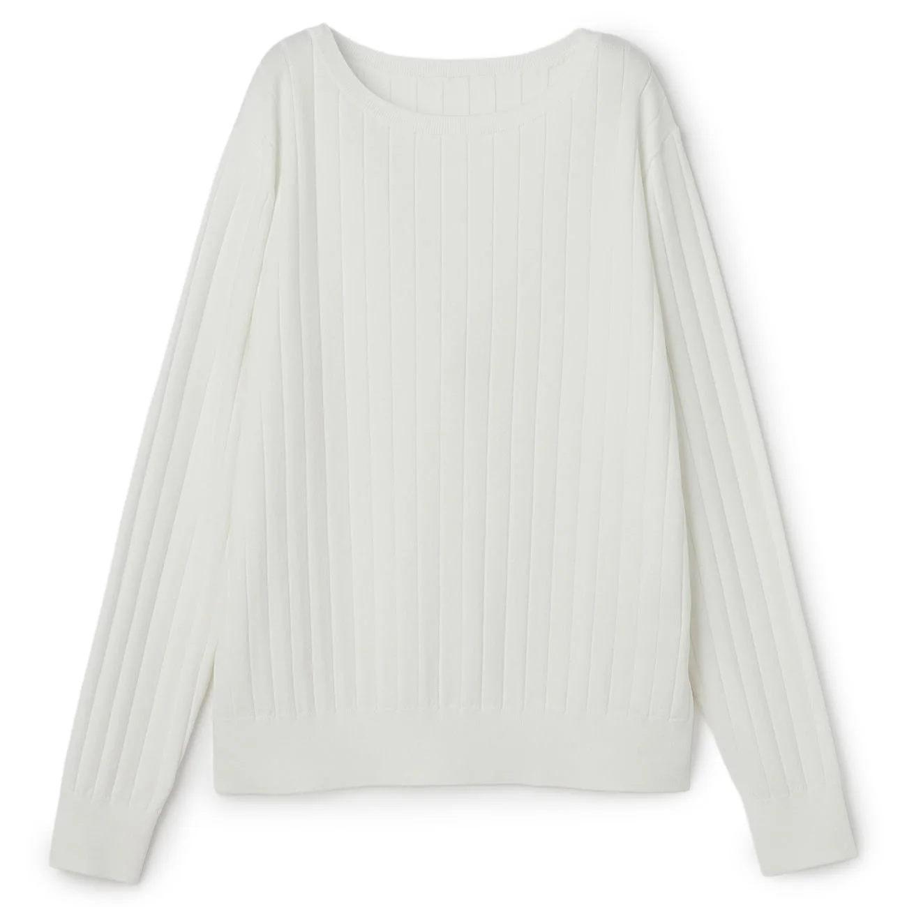 Rib Knit Boat Neck Sweater - Image 7
