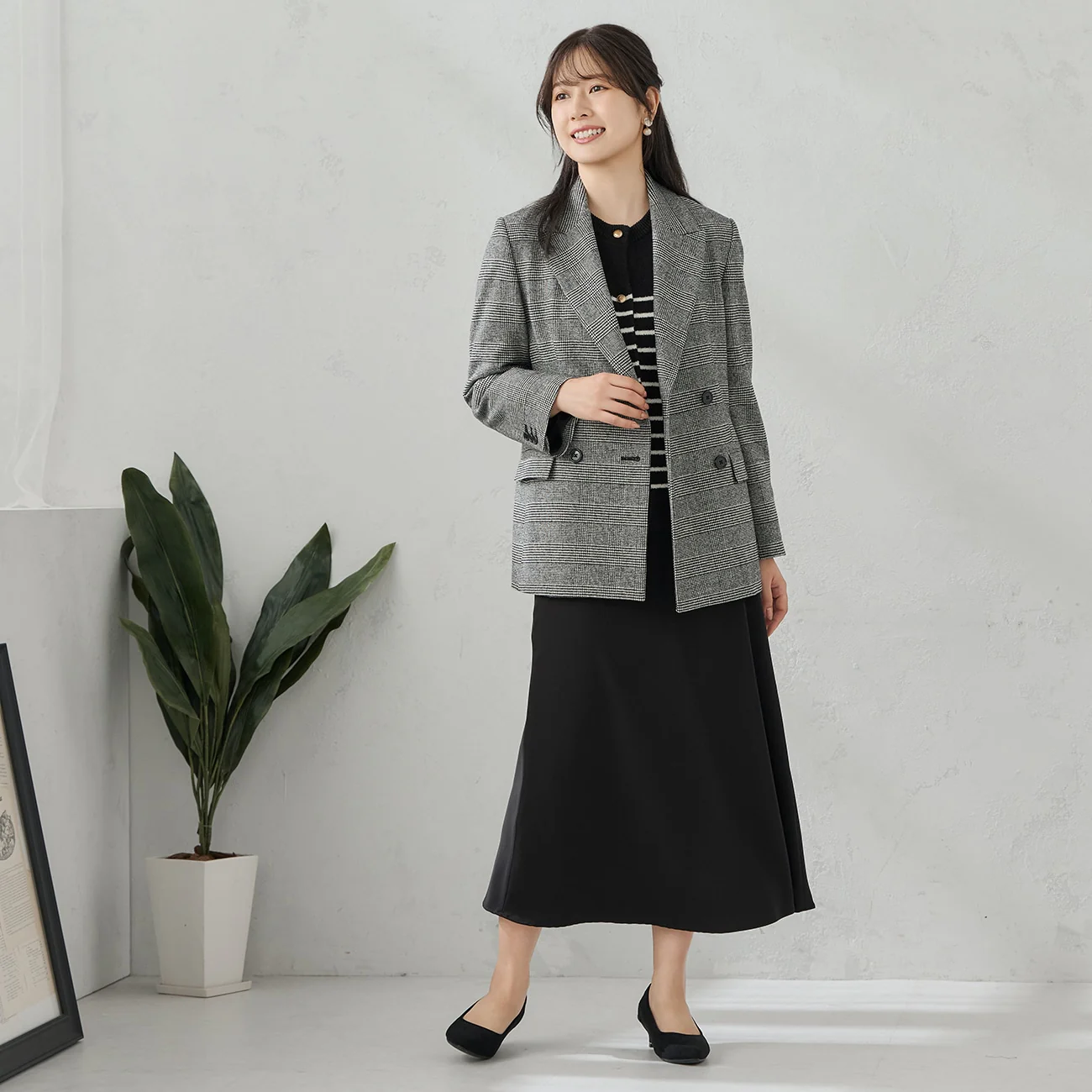 Stripe Knit Jacket - White/Black - Image 3